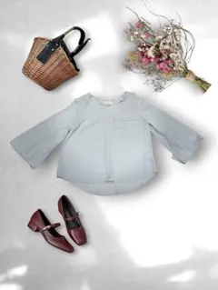 earth music&ecology アース　ライトブルー　長袖シャツ　春夏秋