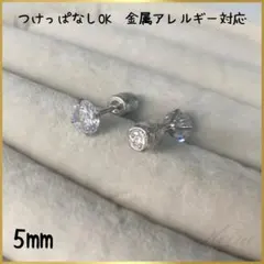 スタッドピアス　ステンレス　レディース　シルバー　5mm