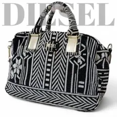 DIESEL ディーゼル ハンドバック ミニボストンバック 幾何学模様 ゼブラ柄のサムネイル