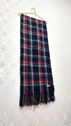 arche チェック柄マフラー ネイビー×レッド★ストールとしても