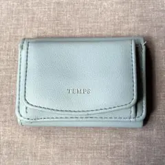 三つ折り財布 ミニ財布 ボックスコインケース 水色