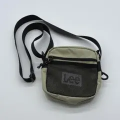 Lee ショルダーバッグ サコッシュ ベージュ×ブラック メッシュポケット付