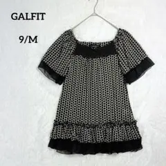 ガルフィット チュニック カーキ 9 ドット柄 レース シフォン フリル 春夏のサムネイル