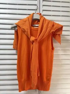 ZARA オレンジ カーディガン&ノースリーブ トップス EUR S セット