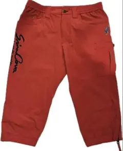 【シナコバ 】9分丈 ナイロン クロップドパンツ オレンジ メンズLサイズのサムネイル