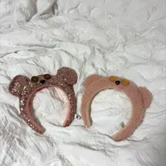 ユニバ ティム カチューシャ 2個セット ピンク キラキラ