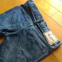 Bobson CrackWash ストレートデニム ダークブルー