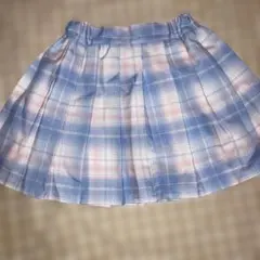 しまむら　チェック柄 プリーツスカート　140