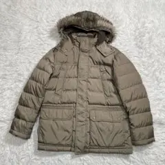 極美品　UNIQLO ユニクロ　ファー付き　ダウンジャケット　カーキ　XL