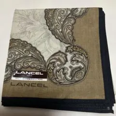 【LANCEL】ランセル ハンカチ ペイズリー柄 ブラウン