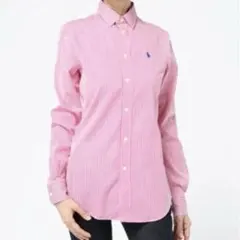 美品　ラルフローレン　Ralph Lauren 赤白　ストライプシャツ　ゴルフ