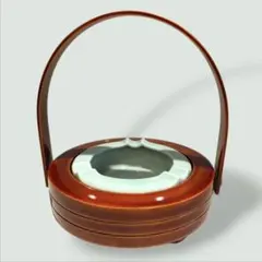 レトロ 木製 持ち手付き 灰皿 陶器製 置き型 - メルカリ