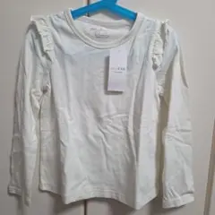 anyFAM 長袖 カットソー 120 エニィファム ホワイト フリル付き 新品