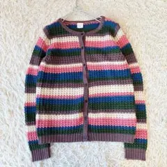 bulle de savon ビュルデサボン　マルチボーダー ニットカーディガン