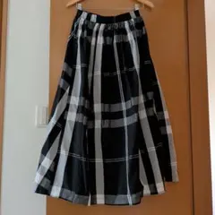 モノトーン チェック柄 ロングスカートのサムネイル