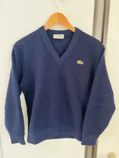 う*お様 【美品】Lacoste ネイビー Vネックセーター サイズ42