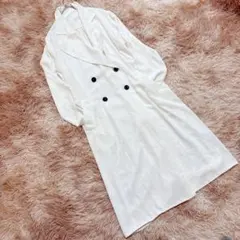 MURUA （F）トレンチ風コート 白 ロング丈 ダブルボタン 春アウター