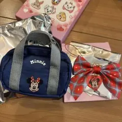 ディズニーストア　シークレットリボンストラップ　スクールバッグ風ポーチ　ミニー