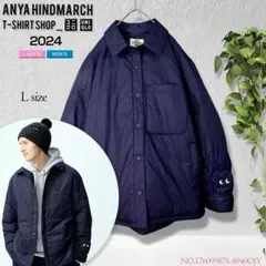 【美品】ユニクロ アニヤハインドマーチ パフテックシャツジャケット ネイビー L
