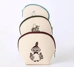 GLOW グロー2020年4月号付録 ムーミン シェル型 刺しゅう ポーチ 3点