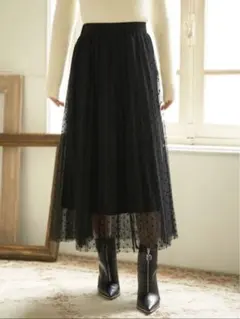 Darich フロッキードット柄プリーツスカート