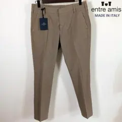 新品 entre amis イタリア製 テーパード パンツ ブラウングレー 46のサムネイル