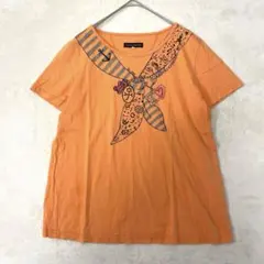 CASTELBAJAC プリントTシャツ オレンジ カットソー 44サイズのサムネイル