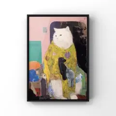 絵画 | イラストポスター 1303☆【可愛い白猫たちのデート】 - メルカリ