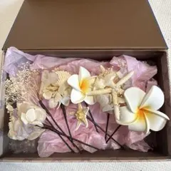 ドライフラワー髪飾り8本セット