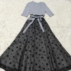 MARY QUANTコラボ　デイジーフロッキープリントドッキングニットワンピース