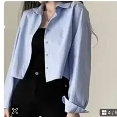 バッククロスデザイン長袖シャツ Lサイズ
