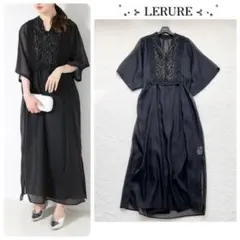 LERURE リルアー 遊牧民風 半袖 ロング パーティードレス ワンピース M