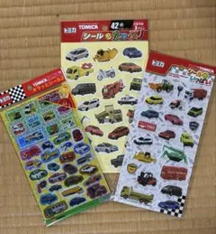 トミカ シール 3枚セット　ぷっくり　たっぷり　キラッとのサムネイル