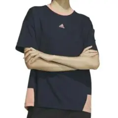 【新品未使用タグ付き】adidas 半袖Tシャツ ネイビー/ピンク