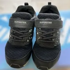 MOONSTAR SUPERSTAR キッズスニーカー ブラック 花柄１9センチ