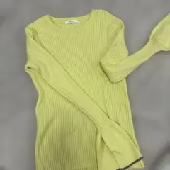 DISCOAT リブ編み 長袖ニット イエロー