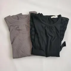 ノースリーブ チュニック 2点セット 110cm グレー＆黒2枚セットのサムネイル