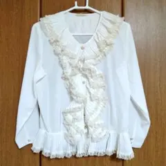 【OLIVE HOUSE】フリルブラウス　白