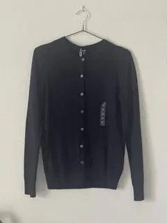 エクストラファインメリノクルーネックカーディガンネイビー　レディースM 未使用