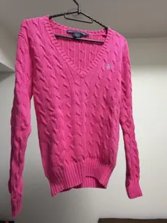 Ralph Lauren Sport ピンク Vネックセーター S
