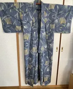 SALE！竺仙　紬浴衣　綿紬　ススキ柄　高級浴衣　超美品のサムネイル