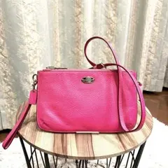 ✨希少✨2WAY✨COACH コーチ ショルダーバッグ チャーム 本革 ピンク色