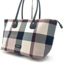 【極美品】 ブルーレーベルクレストブリッジ　トートバッグ　舟形　大容量　チェック