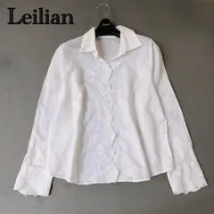 レリアン Leilian 刺繍ブラウス 花柄 コットン リネン ホワイトのサムネイル