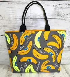 ハンドメイドトートバッグ　お散歩バッグ　サブバッグ　北欧　バナナ柄