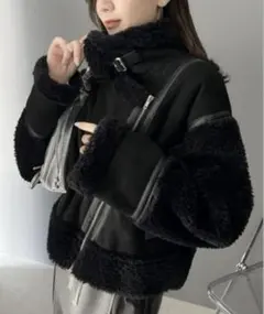 mily bilet ミウィビレッド　ボアショートフェイクムートンジャケット