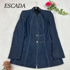 I434 美品 S 36 エスカーダ ロゴ入り留め具 デニムJKT レディース