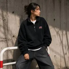00s Champion ハーフジップ フリース L 黒 Y2Kのサムネイル