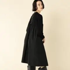 NOLLEY’S ノーリーズ バックパールボタン ワンピース ブラック 38
