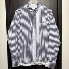 美品 sacai ストライプシャツ 長袖 L 3 ドローコード